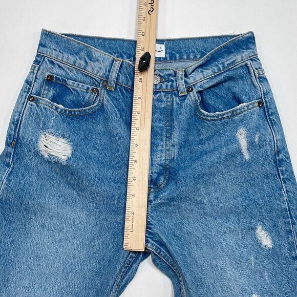 Boyish Jeans Size 26 The Billy High Rise Skinny Distressed Raw Hem Light Wash - Picture 11 of 11